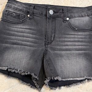 Joe's Jeans Washed Black Frayed Hem Denim Cutoff Shorts